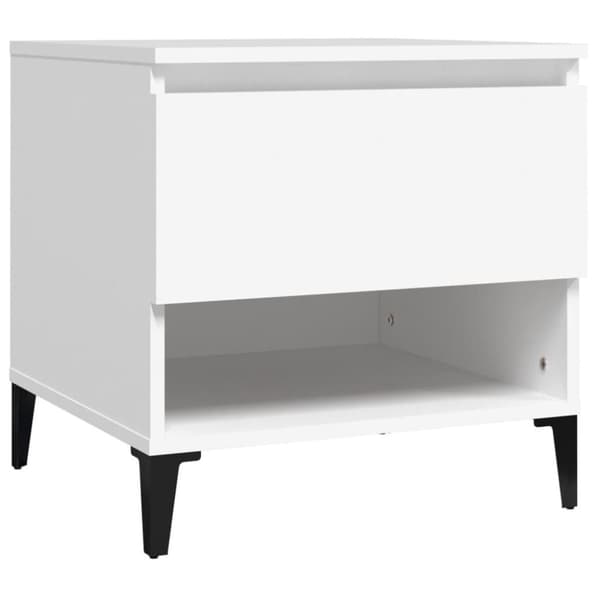 vidaXL Sidebord hvit 50x46x50 cm konstruert tre