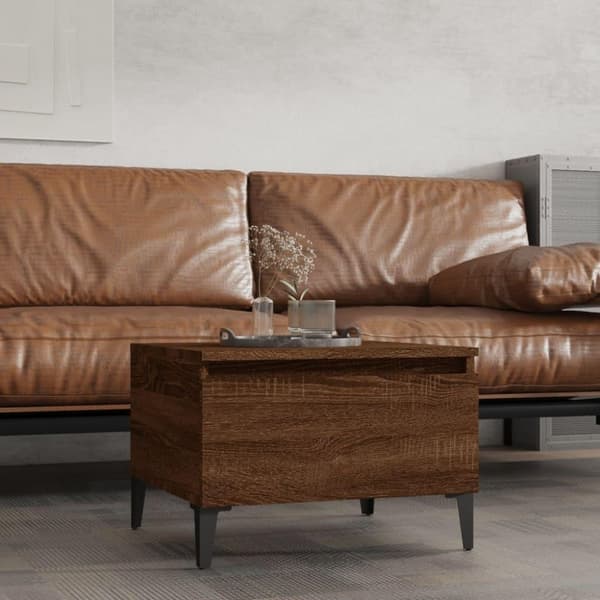 vidaXL Sidebord brun eik 50x46x35 cm konstruert tre