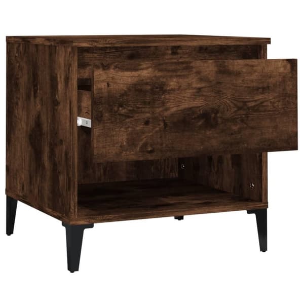 vidaXL Sidebord røkt eik 50x46x50 cm konstruert tre