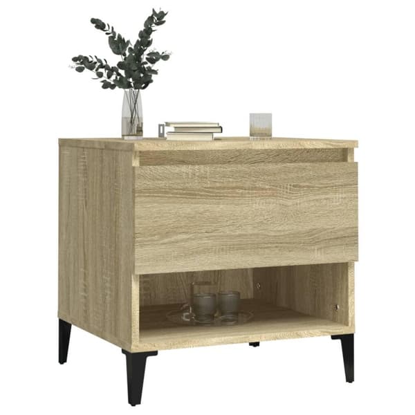 vidaXL Sidebord sonoma eik 50x46x50 cm konstruert tre