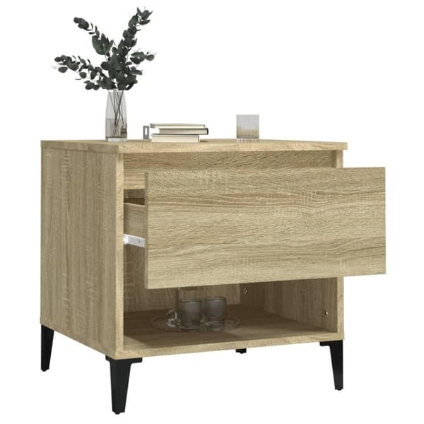vidaXL Sidebord sonoma eik 50x46x50 cm konstruert tre