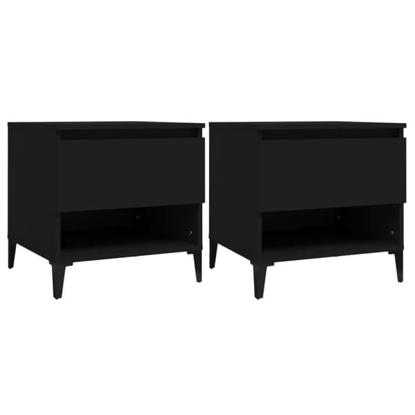 vidaXL Sidebord 2 stk svart 50x46x50 cm konstruert tre