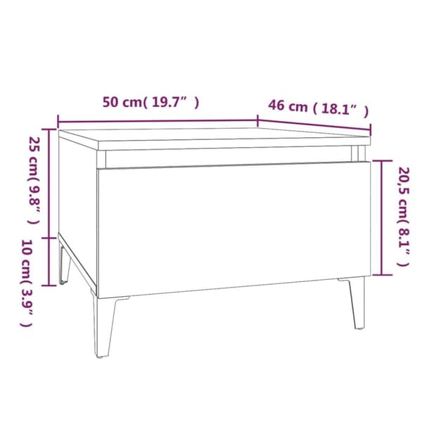 vidaXL Soffbord rökfärgad ek 50x46x35 cm konstruerat trä