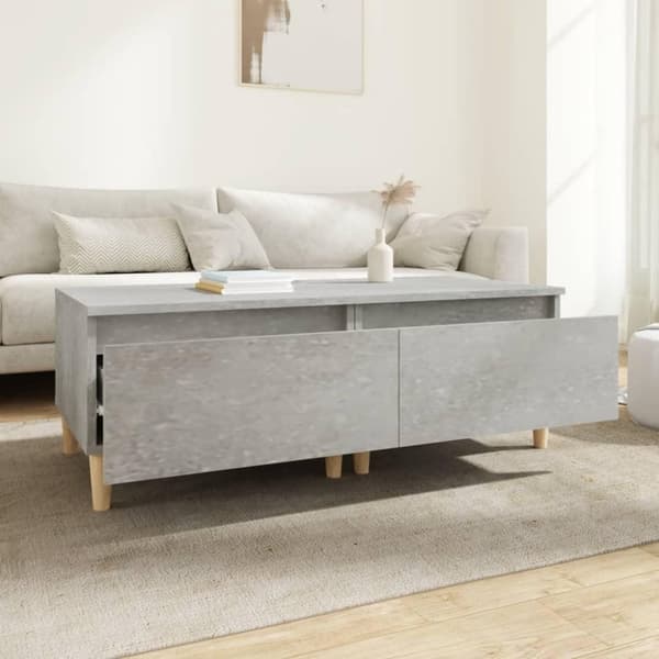 vidaXL Sidebord 2 stk betonggrå 50x46x35 cm konstruert tre
