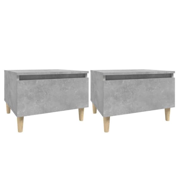 vidaXL Sidebord 2 stk betonggrå 50x46x35 cm konstruert tre