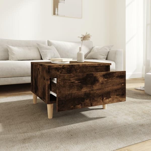 vidaXL Sidebord 2 stk røkt eik 50x46x35 cm konstruert tre
