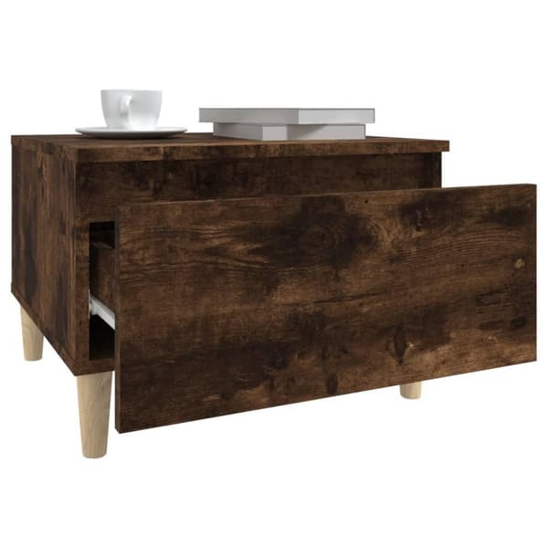 vidaXL Sidebord 2 stk røkt eik 50x46x35 cm konstruert tre