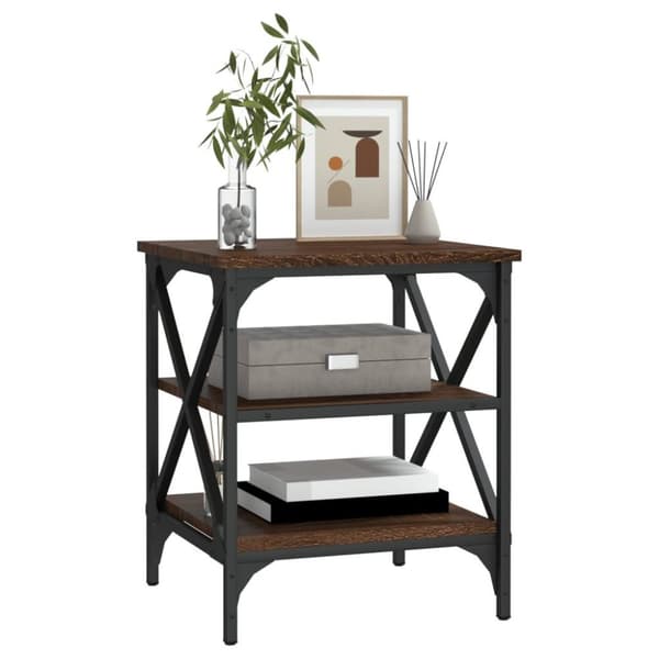 vidaXL Sidebord brun eik 40x42x50 cm konstruert tre