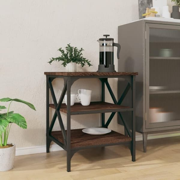 vidaXL Sidebord brun eik 40x42x50 cm konstruert tre