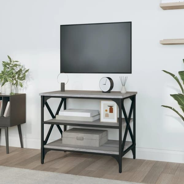vidaXL Tv-bänk grå sonoma 60x40x50 cm konstruerat trä