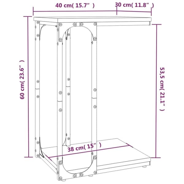 vidaXL Sidebord brun eik 40x30x60 cm konstruert tre