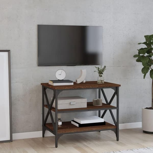 vidaXL Tv-bänk brun ek 60x40x50 cm konstruerat trä