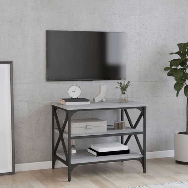 vidaXL tv-bord 60x40x50 cm konstrueret træ grå sonoma-eg