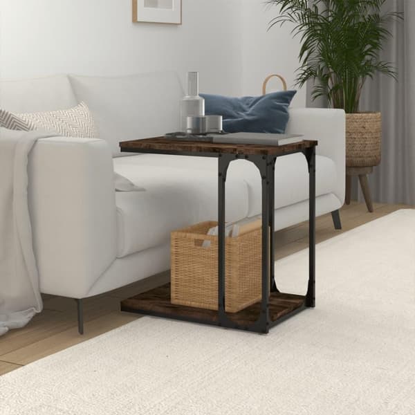 vidaXL Sidebord røkt eik 50x35x52 cm konstruert tre