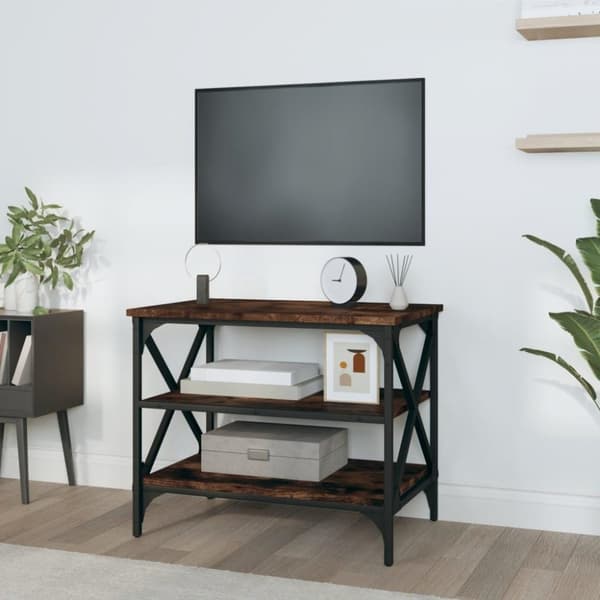 vidaXL Tv-bänk rökfärgad ek 60x40x50 cm konstruerat trä