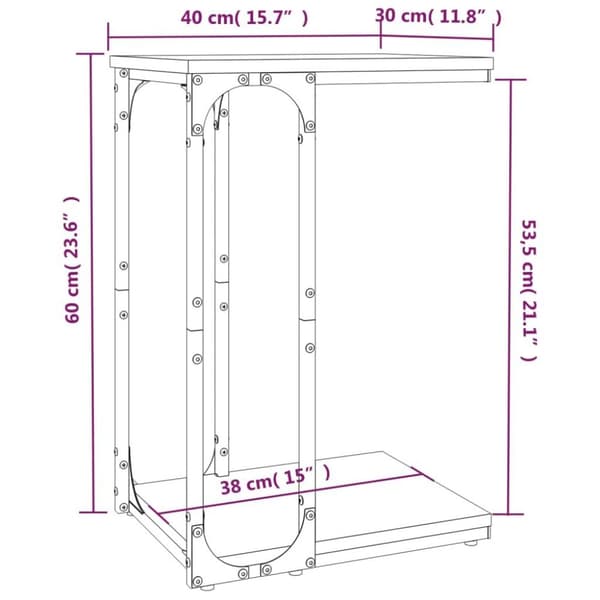 vidaXL sidebord 40x30x60 cm konstrueret træ sonoma-eg