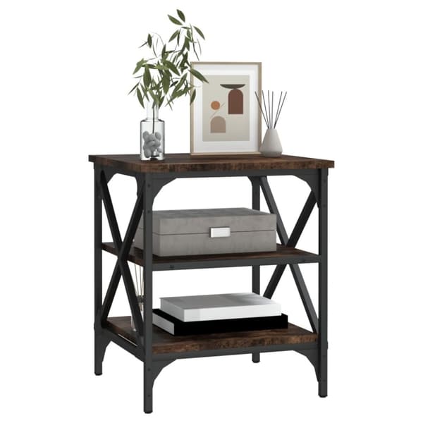vidaXL sidebord 40x42x50 cm konstrueret træ røget egetræsfarve