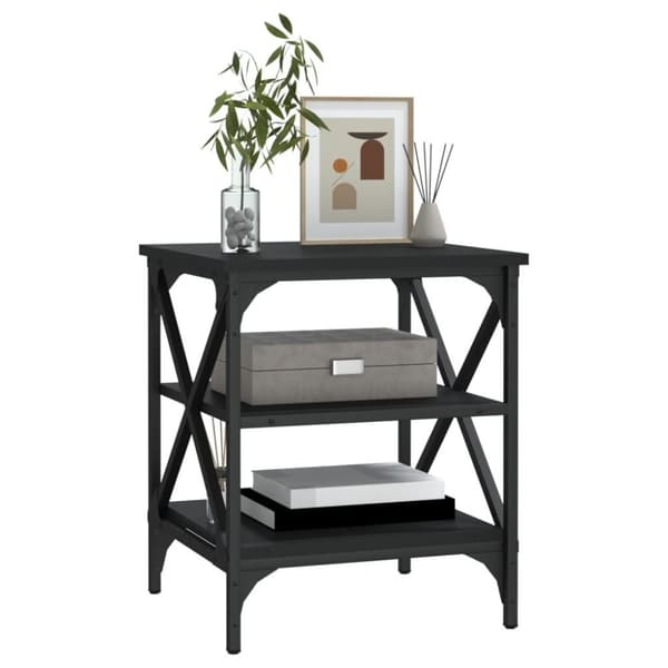 vidaXL sidebord 40x42x50 cm konstrueret træ sort