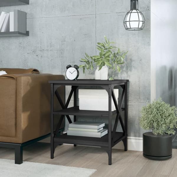 vidaXL sidebord 40x42x50 cm konstrueret træ sort