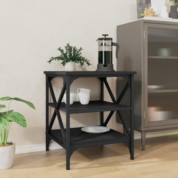 vidaXL sidebord 40x42x50 cm konstrueret træ sort