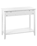 Pikkukuva 6 / 8: Konsolipöytä valkoinen 90 x 75 x 40 cm MDF-levy mänty 3 laatikkoa hylly skandinaavinen moderni