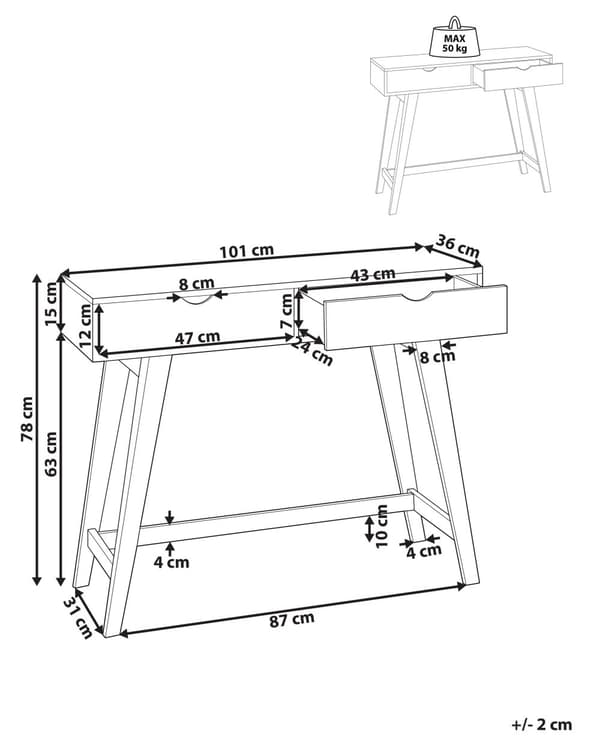 Konsolbord med Skuffer Hvid Lyst Træ MDF Anretterbord Opbevaringsmøbel Design Sminkebord til Stuen Entre Tilbehør Skandinavisk