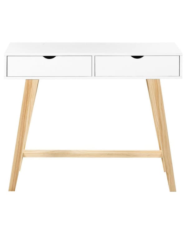 Konsolbord med Skuffer Hvid Lyst Træ MDF Anretterbord Opbevaringsmøbel Design Sminkebord til Stuen Entre Tilbehør Skandinavisk