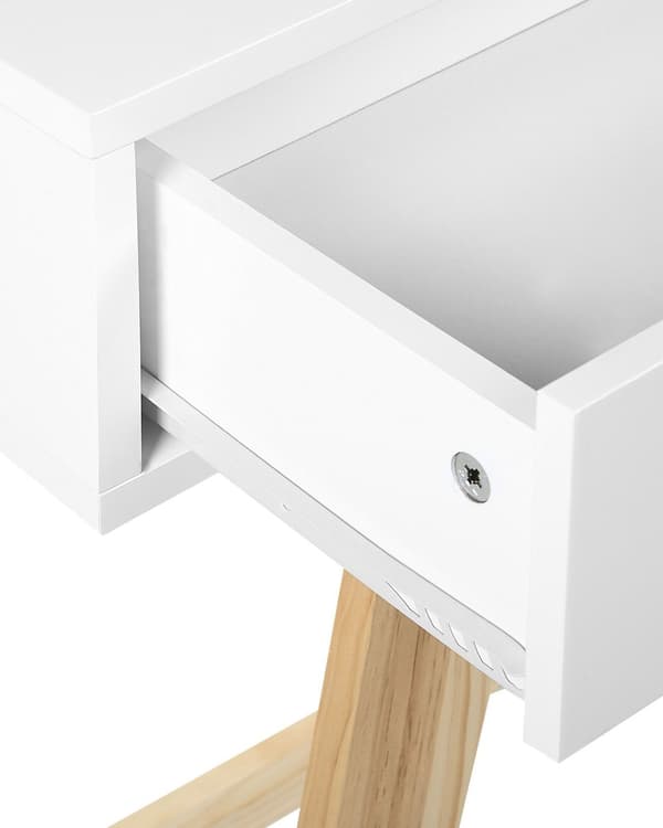 Konsolbord med Skuffer Hvid Lyst Træ MDF Anretterbord Opbevaringsmøbel Design Sminkebord til Stuen Entre Tilbehør Skandinavisk