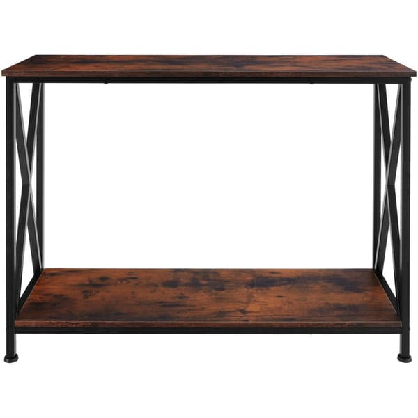 Konsolbord Tacoma 100x35x80,5cm - Industriellt mörkt trä, rustikt