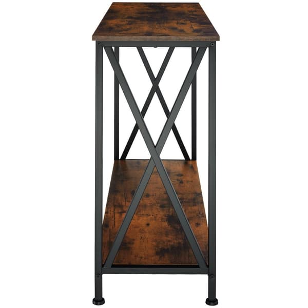 Konsolbord Tacoma 100x35x80,5cm - Industriellt mörkt trä, rustikt