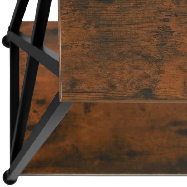Konsolbord Tacoma 100x35x80,5cm - Industriellt mörkt trä, rustikt