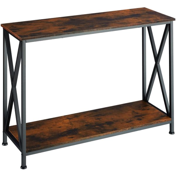 Konsolbord Tacoma 100x35x80,5cm - Industriellt mörkt trä, rustikt
