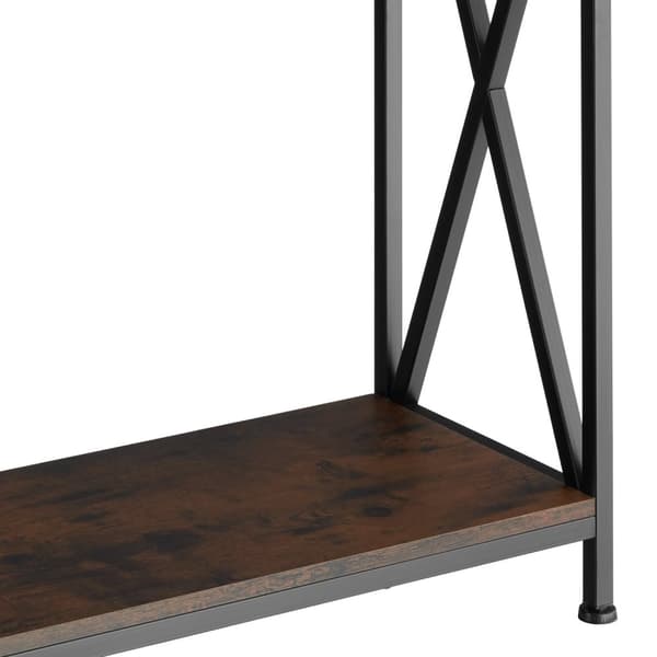 Konsolbord Tacoma 100x35x80,5cm - Industriellt mörkt trä, rustikt