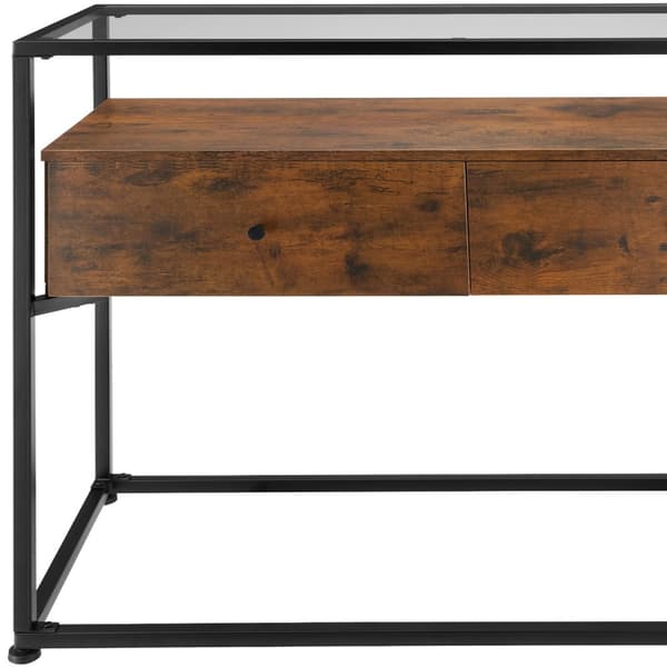 Konsolbord Reading 101,5x41,5x80,5cm - Industriellt mörkt trä, rustikt