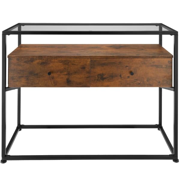 Konsolbord Reading 101,5x41,5x80,5cm - Industriellt mörkt trä, rustikt