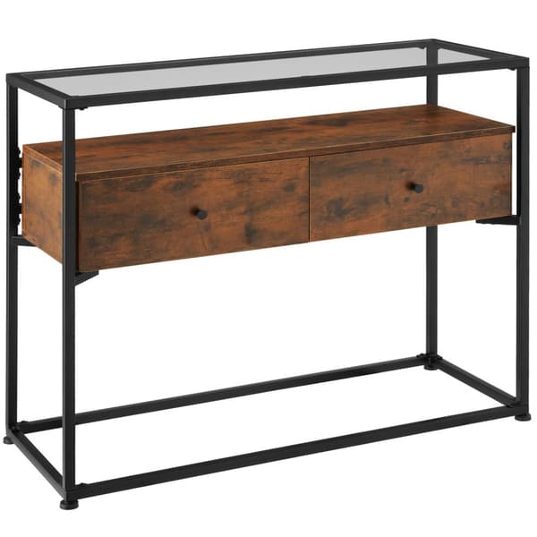 Konsolbord Reading 101,5x41,5x80,5cm - Industriellt mörkt trä, rustikt
