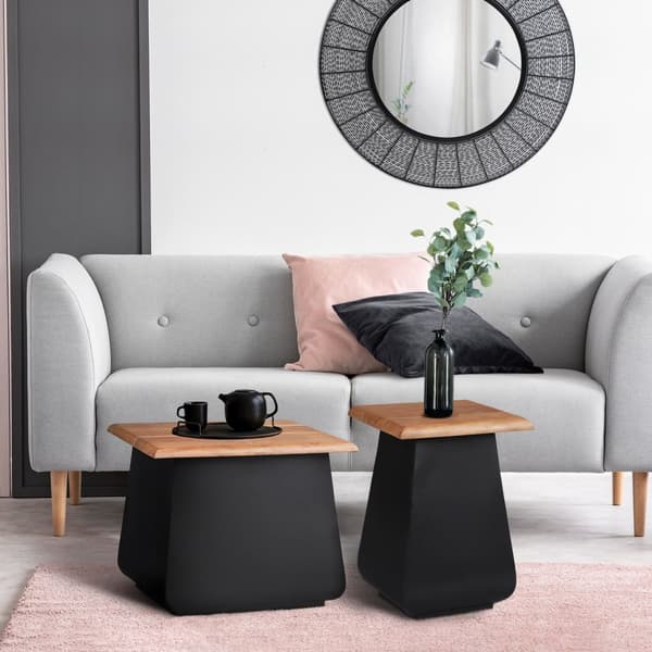 Sivupöytä 2 kpl Luonnollinen/musta akaasiapuu ja metalli WOMO Design