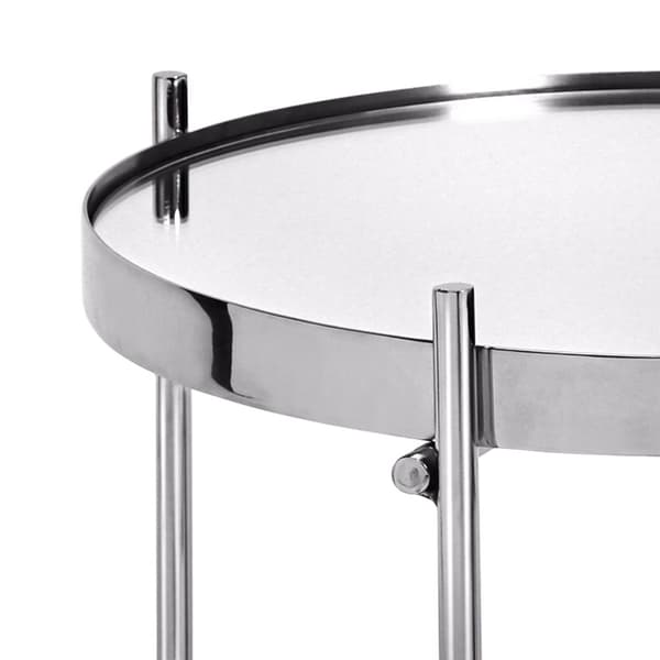 Sofabord sæt med 2 stk. sølvfarvet metal og glas WOMO Design
