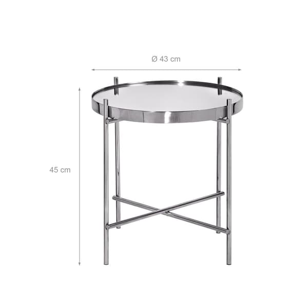 Sofabord sæt med 2 stk. sølvfarvet metal og glas WOMO Design