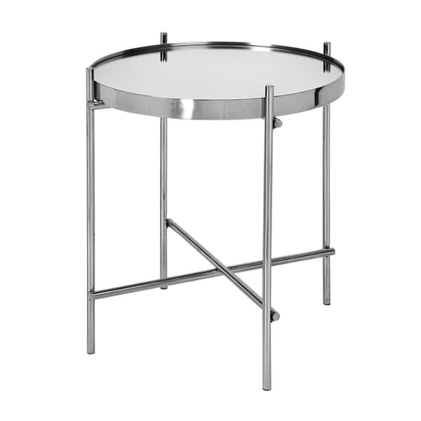 Sofabord sæt med 2 stk. sølvfarvet metal og glas WOMO Design