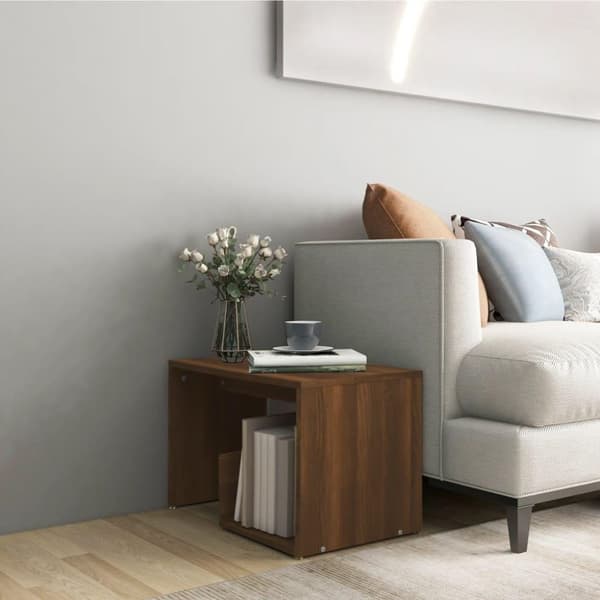 vidaXL sidebord 59x36x38 cm konstrueret træ brun egetræsfarve