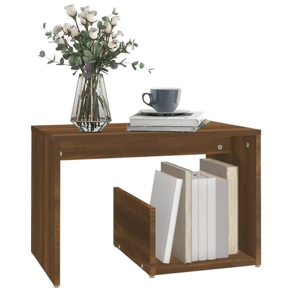 vidaXL sidebord 59x36x38 cm konstrueret træ brun egetræsfarve