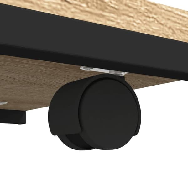 vidaXL sidebord med hjul 50x35x55,5 cm konstrueret træ sonoma-eg