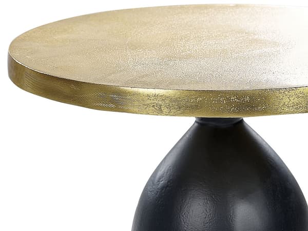 Sidebord Svart Gull Metall Rundt Geometrisk form Moderne Nattbord Stue Soverom