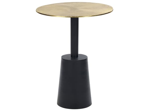 Sidebord Gull Svart Metall Rundt Geometrisk form Moderne Nattbord Stue Soverom