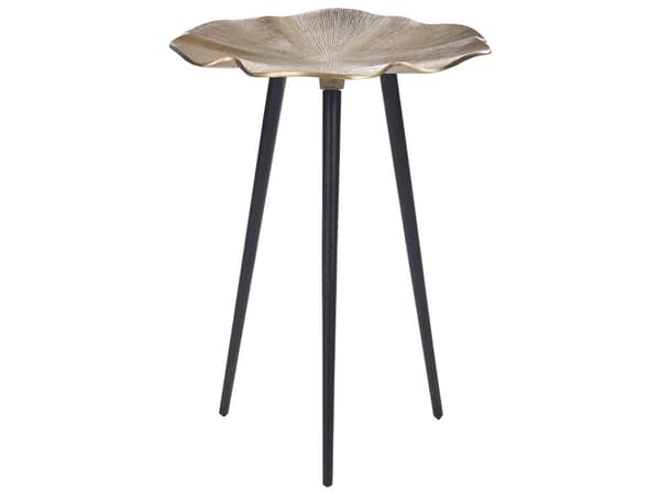 Sidebord Gull Svart Aluminium Jern topp Rund Retro Hjemmeinnredning