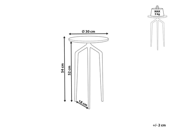 Sidebord Hvit marmor Gull Metall 31 x 31 cm Rund form Moderne Glamour Dekorativt Småbord Nattbord Stue Gang
