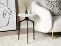 Miniatyrbilde 2 av 7: Sidebord Hvit marmor Svart Metall 36 x 36 cm Rund form Moderne Glamour Dekorativt Småbord Nattbord Stue Gang