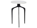 Miniatyrbilde 1 av 7: Sidebord Hvit marmor Svart Metall 36 x 36 cm Rund form Moderne Glamour Dekorativt Småbord Nattbord Stue Gang