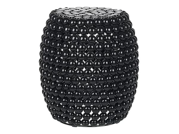 Sidebord Svart Jern Plast 45 x 45 x 40 cm Oval form Dekorativt Moderne Småbord Nattbord Stue